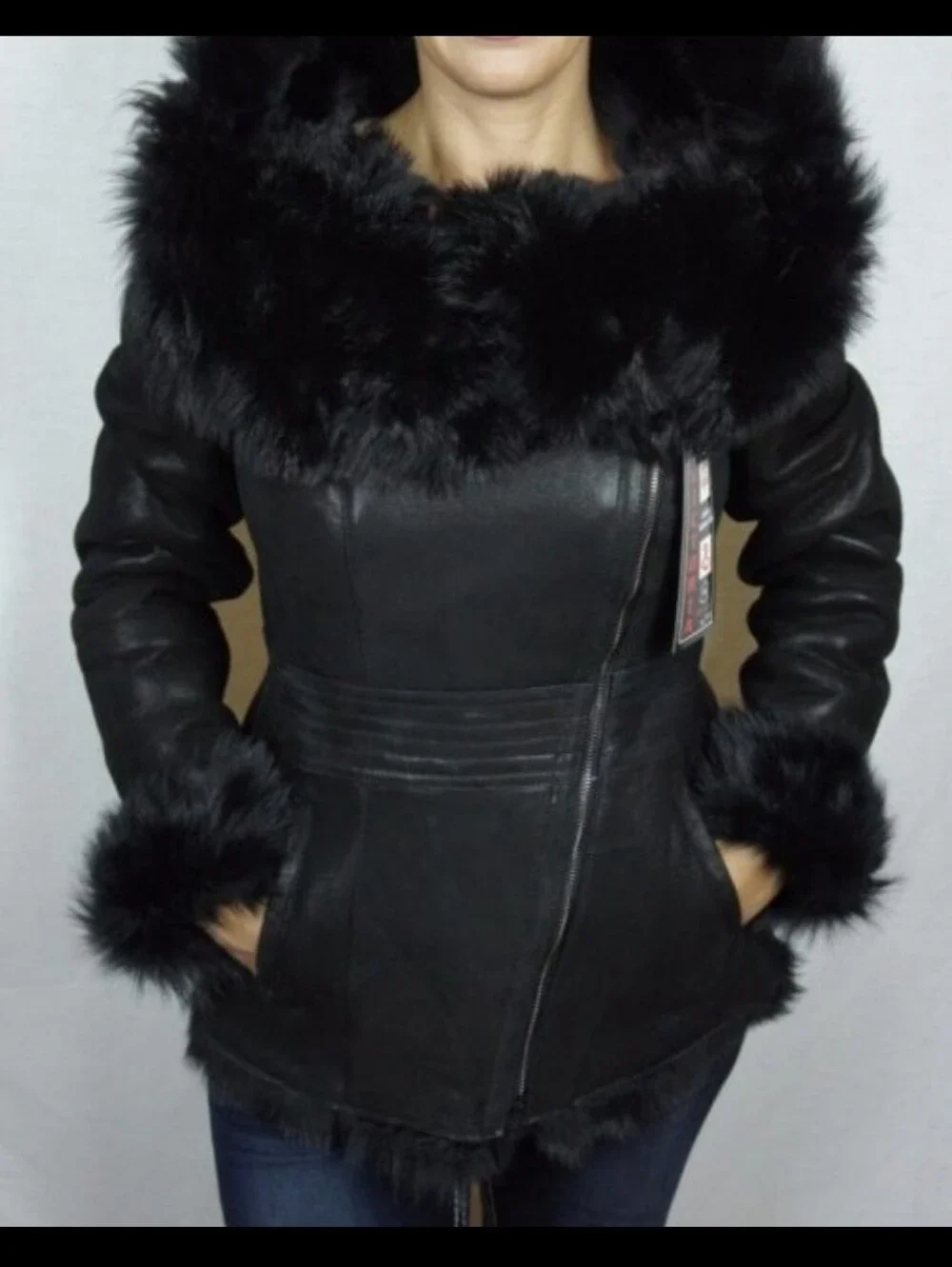 'Victoria' 100% Genuine Sheepskin Tuscana Shearling Fur Coat
